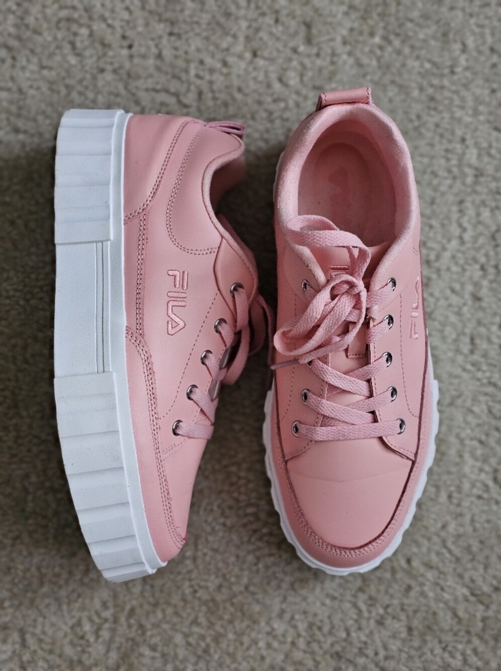Fila Women's Pink Platform Sandblast Sneakers